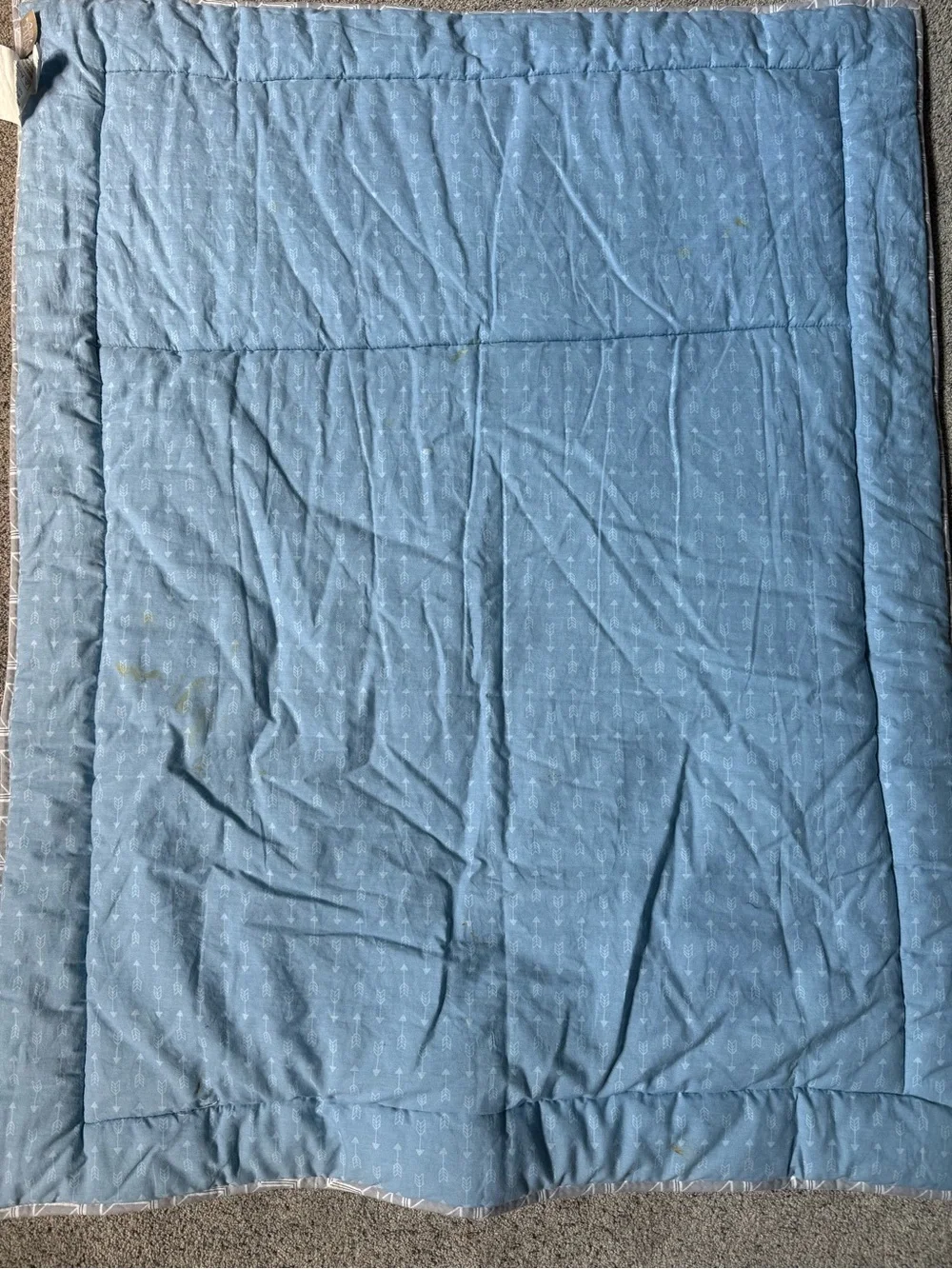 Nursery Mountain Animals Quilt - Blue and Gray